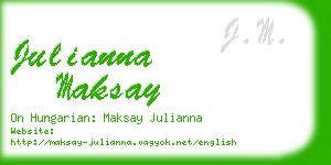 julianna maksay business card